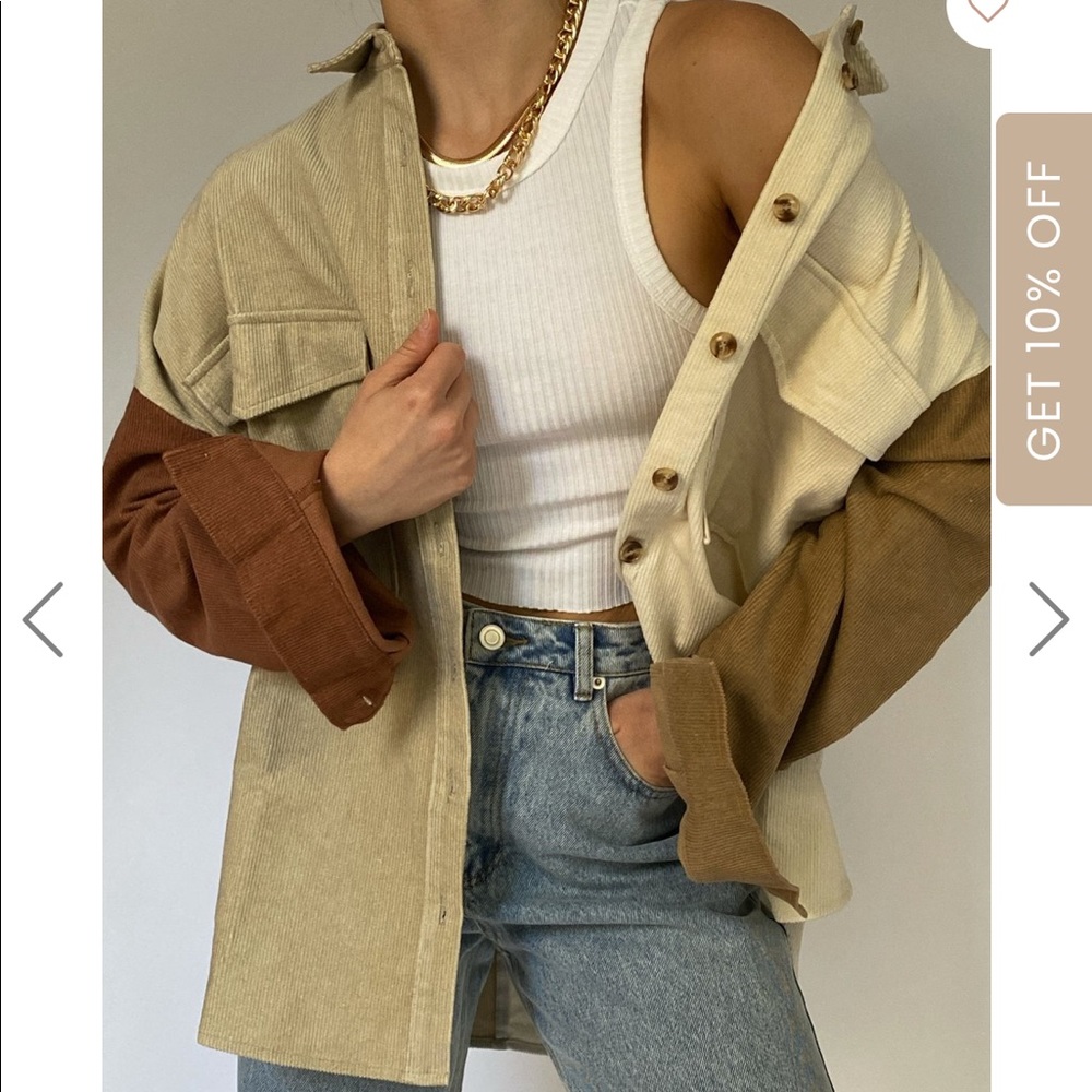 12th Tribe Charleston Colorblock Corduroy Shacket